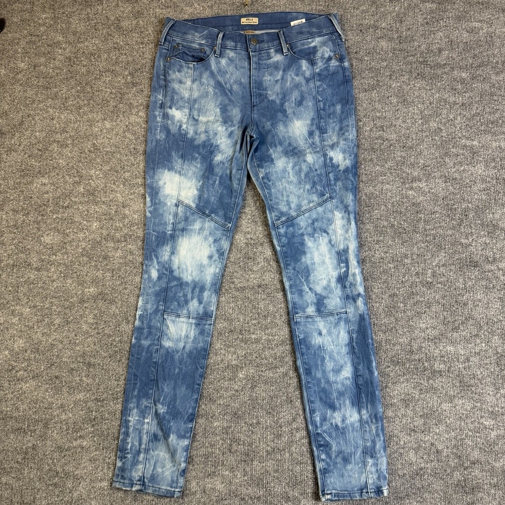 True Religion Jeans Women 29 Blue Halle Super Skinny Tie Dye Y2K USA Made